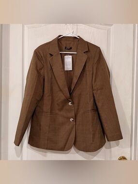 NWT Pretty Garden Brown Women's Blazer Jacket -
